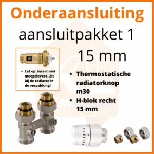Aansluitsetten voor onder-aansluiting paneelradiatoren
