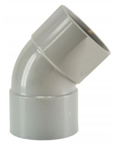 Afvoerbocht dubbele mof 125 mm 45 graden PVC