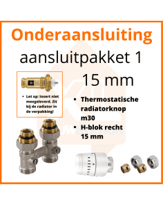 Eco 8 Thermostatisch aansluitpakket 1 t.b.v. 15 mm buis