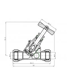 Riko Gastec stopkraan 15 mm knel x knel met aftapgelegenheid