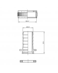 Riko chroom slangwartelset 1/2 x 3/4 met borgring