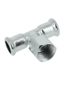 Bonfix Staalverzinkt Press x Binnendraad x Knel T-koppeling (CV) | 22 x 1/2 x 22