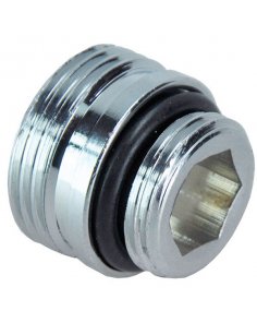 Adaptor 3/4" x 1/2", midden-onderaansluiting, chroom