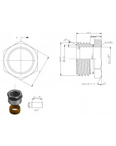 Knelset 1/2&quot; x 15 mm, vernikkeld