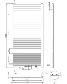 Best-Design Zero-White handdoekradiator Wit 729 W 1200x600