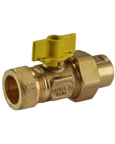Riko gaskogelkraan 22 mm knel x 1/2&quot; binnendraad
