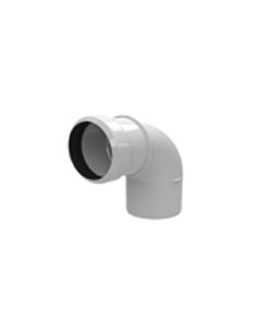 Safe-PP Rookgasbocht 90° x Ø80 mm Wit PP