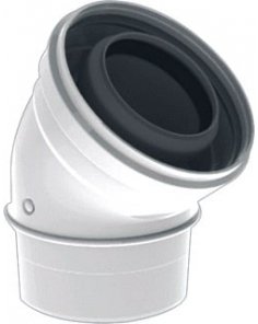 TwinSafe Bocht 45° Ø60/100 mm Concentrisch Wit PP