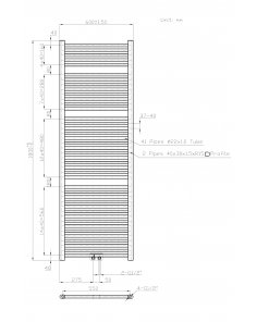 Best-Design Zero-Black handdoekradiator Zwart 1269 W 1800x600