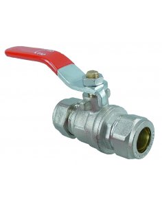 Riko kogelkraan volle doorlaat knel 28 mm x 28 mm vernikkeld