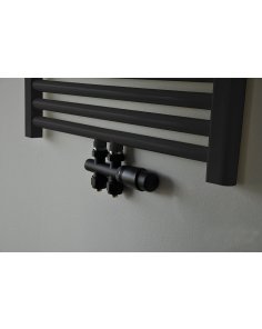 Riko Set thermostatisch onderblok, haaks-rechts, mat zwart