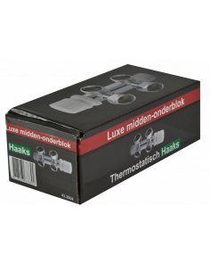 Thermostatisch onderblok 3/4&quot;, haaks-links, chroom