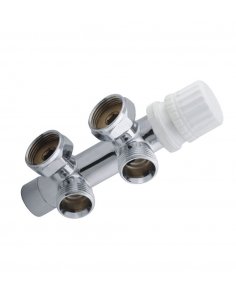 Thermostatisch onderblok 3/4", haaks-links, chroom