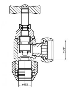 Riko hoekstopkraan 3210 3/8 x 10 mm chroom