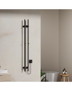 1500x168 - 120 Watt | Elektrische Dubbele Staafhanddoekradiator - Mat Zwart