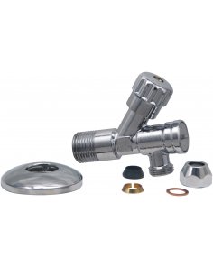 Riko Luxor hoekstopkraan met filter 1/2 x 3/8 of 10 mm knel, chroom