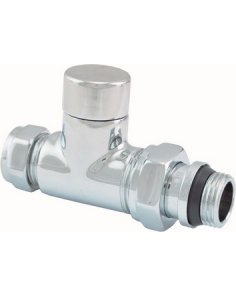 Luxe regeltee 1/2" x 15 mm (M22) knel, recht, chroom