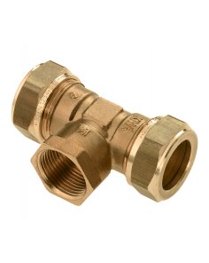 Bonfix Messing Knel x Binnendraad x Knel T-koppeling | 15 x 3/8 x 15