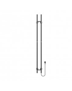 1500x168 - 120 Watt | Elektrische Dubbele Staafhanddoekradiator - Gunmetal