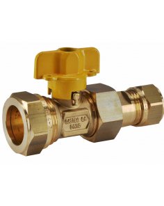Riko gaskogelkraan 22 mm knel x 15 mm knel