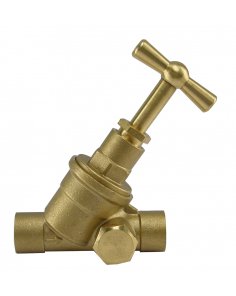 Riko Gastec stopkraan 22 mm capillair x capillair met aftapgelegenheid