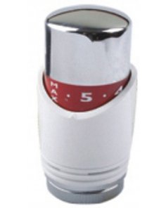 Luxe thermostaatknop M30, wit/chroom