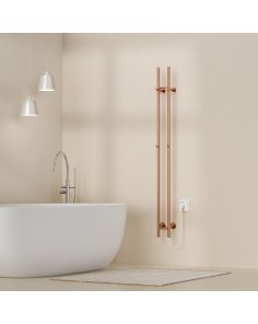 1500x168 - 120 Watt | Elektrische Dubbele Staafhanddoekradiator - Koper