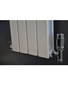 Wiesbaden Luxe thermostatische radiator aansluitset, haaks, chroom