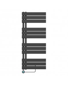 1200x500 – 593 watt | elektrische handdoekradiator zwart | links aansluiting/comb