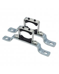 Enkele ophangbeugel voor verdeler messing vernikkeld 1" 2sts/set