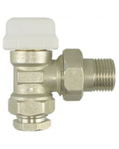 Thermostatisch ventiel zonder knop 1/2", haaks, inclusief adaptor
