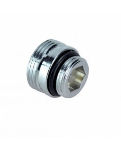 Adaptor 3/4&quot; x 1/2&quot;, midden-onderaansluiting, chroom