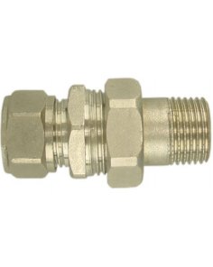 Radiatorkoppeling 3-delig 1/2" x 15 mm knel, recht, vernikkeld