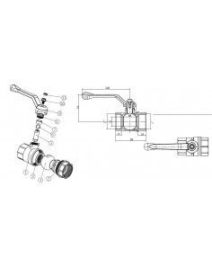 Riko 1050 kogelkraan met aluminium hendel 1