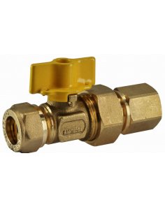 Riko gaskogelkraan 15 mm knel x 1/2&quot; binnendraad