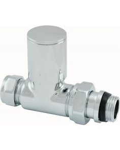 Luxe radiatorventiel 1/2" x 15 mm (M22) knel, recht, chroom