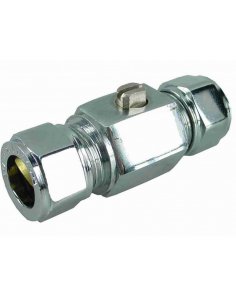 Riko chroom mini-kogelkraan recht knel 22 mm x 22 mm