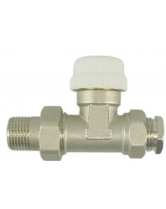 Thermostatisch ventiel zonder knop 1/2", recht, inclusief adaptor