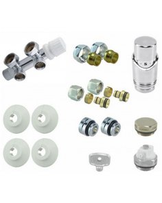 Riko Complete haakse (links) onderblokset 16x2,0 mm + 15 mm knel, chroom
