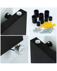 500x1600 - 700 watt | handdoekradiator vlak mat zwart elektrisch