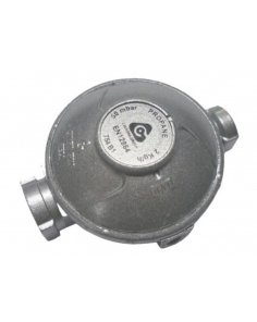 Eentraps drukregelaar 37 mbar, debiet 2 kg/u, 1/4" binnendraad x 1/4" binnendraad