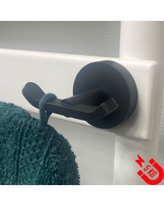 BSXL Magneet-line zwart – Magnetische handdoekhaak dubbel