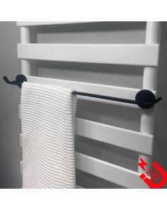 BSXL Magneet-line zwart – Magnetische 485 mm handdoekhouder