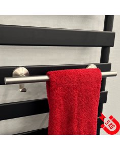 BSXL magnetisch 400 mm handdoekenrek met haakje voor radiatoren - Geborsteld RVS