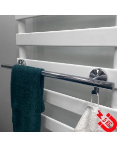 BSXL magnetisch 400 mm handdoekenrek met haakje voor radiatoren – Chroom