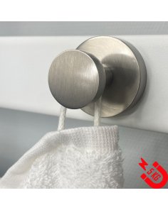 BSXL Magneet-line Nikkel – Magnetische handdoekhaak enkel – grote knop