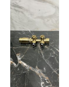 Gouden radiator aansluitset Haaks voor radiatoren met onder aansluiting t.b.v 16 mm buis