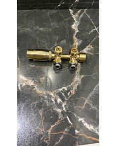 Gouden radiator aansluitset Haaks voor radiatoren met onder aansluiting t.b.v 15 mm buis