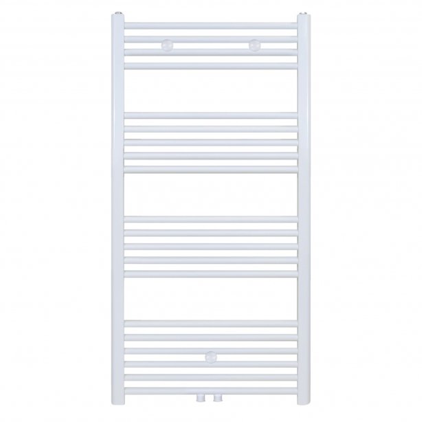 600x1200 – 762 Watt | Handdoekradiator Mat Wit Zij- & Middenaansluiting