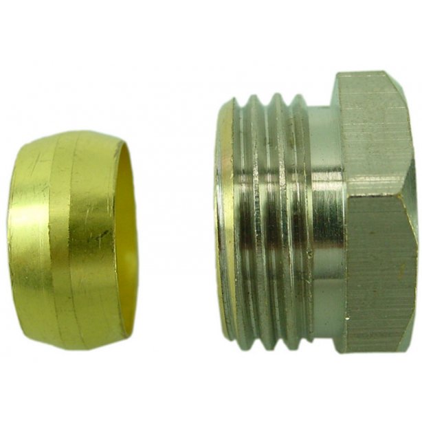 Knelset 1/2" x 15 mm, vernikkeld